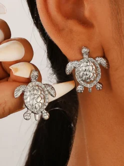 Boucles d'oreilles Jolies boucles d'oreilles en forme d'animal tortue chic et personnalité