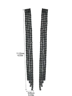 Boucles d'oreilles longues à pampilles et strass pour femmes 2026