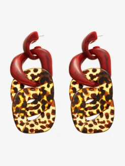 Boucles d'oreilles léopard pour adulte style européen décontracté forme géométrique irrégulière. Bijou de tous les jours.