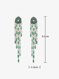 Boucles d'oreilles noires et rouges pour adultes style européen motif floral.