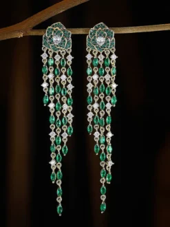 Boucles d'oreilles noires et rouges pour adultes style européen motif floral.