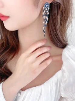 Boucles d'oreilles noires et rouges pour adultes style européen motif floral.