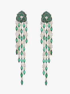 Boucles d'oreilles noires et rouges pour adultes style européen motif floral.