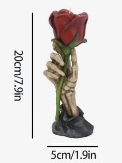 Bougeoir en résine pour Halloween centre de table gothique avec roses effrayantes