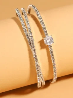 Bracelet argenté strass