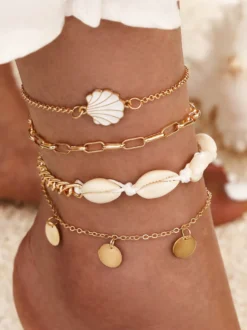 Bracelet de cheville Coquillage Bohème Bijoux pour femmes adultes Accessoires