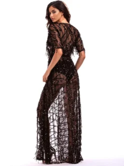 Cache-maillot à paillettes à manches mi-longues et sexy pour femme 2026
