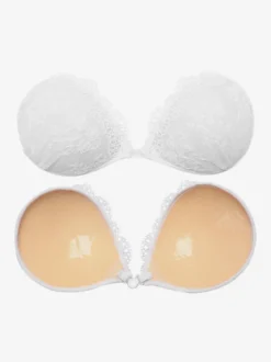 Cache-tétons adhésifs invisibles en dentelle florale bleue dos nu soutien-gorge push-up collant