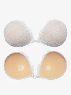 Cache-tétons adhésifs invisibles en dentelle florale bleue dos nu soutien-gorge push-up collant
