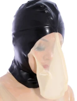 Cagoule en latex noir Déguisements Halloween