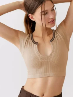Camisole gris clair à col en U pour femmes sexy Camis