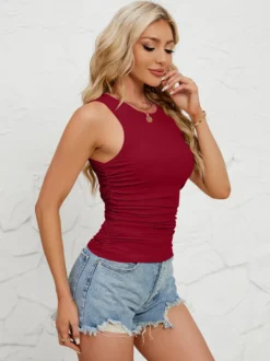 Camisole Moulant Bordeaux Chic Polyester Femmes Camis Top