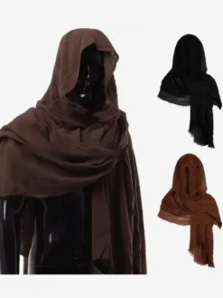 Cape Avec Capuche Marron Vintage Haut Rétro Costumes Pour Homme Vintage