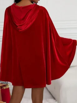 Cape de Noël rouge pour femme - Costumes de vacances