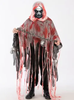 Cape d'Halloween en lambeaux tachée de sang cape d'horreur avec capuche costume de cosplay