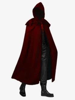 Cape en fibre de Polyester accessoire Vintage rouge rétro Costumes rétro pour hommes Bourgogne