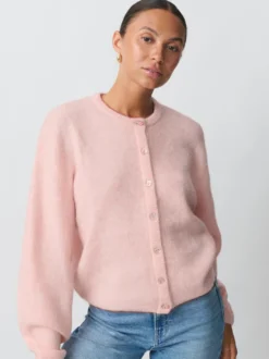 Cardigan basique en tricot à col ras du cou pour femme 2026