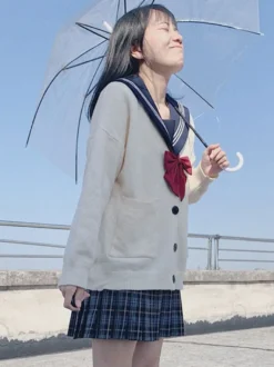 Cardigan Lolita Blanc Écru Polyester Manches Longues Pull Lolita Printemps Outwear