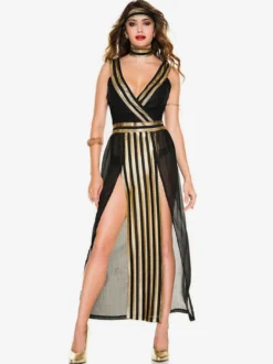 Carnaval Halloween Costumes Grecques Noires Sexy Choker Tunique Costumes de Fête