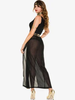 Carnaval Halloween Costumes Grecques Noires Sexy Choker Tunique Costumes de Fête