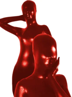 Catsuit Rouge Déguisements Halloween Métallisé Brillant Unisexe Sexy Zentai Costume