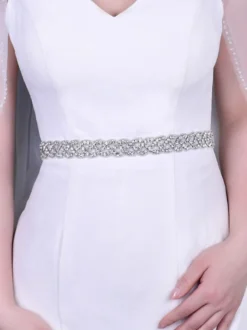 Ceinture de mariée Ceinture en diamant argenté
