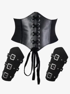 Ceinture noire Steampunk Accessoire de costume Vêtements vintage