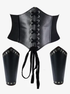 Ceinture noire Steampunk Accessoire de costume Vêtements vintage