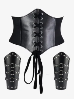 Ceinture noire Steampunk Accessoire de costume Vêtements vintage