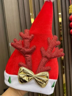 Chapeau de Noël en peluche Chapeau de Père Noël Bonhomme de neige Cadeau de vacances Ornement de Noël