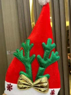Chapeau de Noël en peluche Chapeau de Père Noël Bonhomme de neige Cadeau de vacances Ornement de Noël