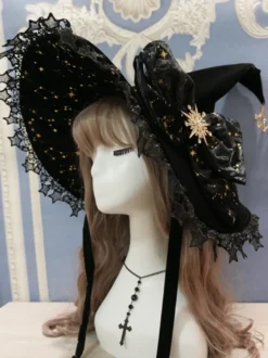 Chapeau gothique Lolita Rose Nœuds Volants Accessoire Dentelle Polyester Accessoires Lolita