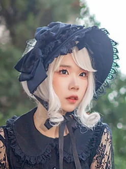 Chapeau Lolita Classique Infanta Accessoire Noeuds Noirs Accessoires Lolita