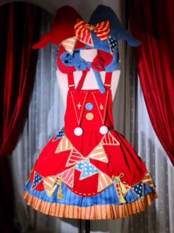 Chapeau Lolita doux avec nœuds rouges accessoire en polyester à blocs de couleurs accessoires Lolita