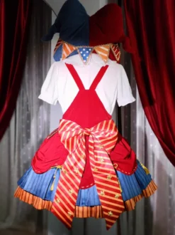 Chapeau Lolita doux avec nœuds rouges accessoire en polyester à blocs de couleurs accessoires Lolita