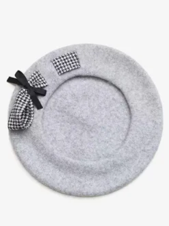 Chapeau Lolita doux avec nœuds et accessoires en polyester à blocs de couleurs gris clair Accessoires Lolita