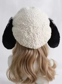 Chapeau Lolita doux écru nœuds blancs accessoire polyester accessoires Lolita