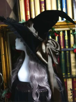 Chapeau Lolita Gothique Arcs Accessoire Dentelle Arc En Dentelle Polyester Violet Lolita Chapeau De Sorcière