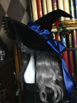 Chapeau Lolita Gothique Arcs Accessoire Dentelle Arc En Dentelle Polyester Violet Lolita Chapeau De Sorcière