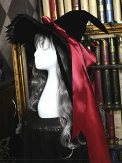 Chapeau Lolita Gothique Arcs Accessoire Dentelle Arc En Dentelle Polyester Violet Lolita Chapeau De Sorcière