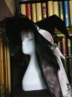 Chapeau Lolita Gothique Arcs Accessoire Dentelle Arc En Dentelle Polyester Violet Lolita Chapeau De Sorcière