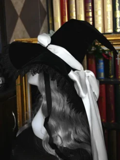 Chapeau Lolita Gothique Arcs Accessoire Dentelle Arc En Dentelle Polyester Violet Lolita Chapeau De Sorcière