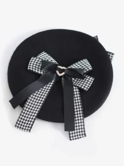 Chapeau Lolita Gothique Arcs Accessoire Plaid Polyester Noir Accessoires Lolita