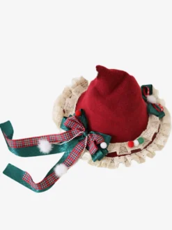 Chapeau Mignon Lolita Accessoire Nœuds Rouges Polyester