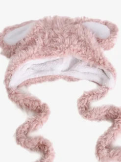 Chapeau Sweet Lolita avec oreilles de lapin roses et peluche chaude