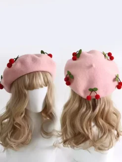 Chapeau Sweet Lolita Rouge Accessoire Accessoires Lolita en Polyester