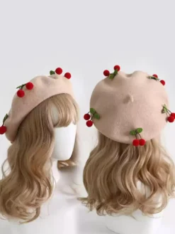 Chapeau Sweet Lolita Rouge Accessoire Accessoires Lolita en Polyester