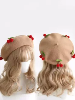 Chapeau Sweet Lolita Rouge Accessoire Accessoires Lolita en Polyester
