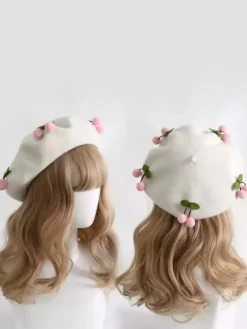 Chapeau Sweet Lolita Rouge Accessoire Accessoires Lolita en Polyester