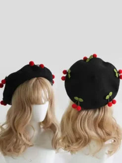 Chapeau Sweet Lolita Rouge Accessoire Accessoires Lolita en Polyester
